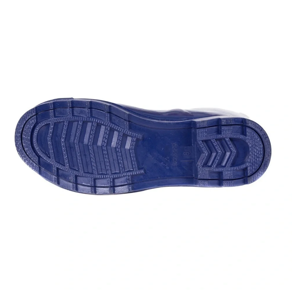 Women's Rubber Rain Boots, Navy Blue 14